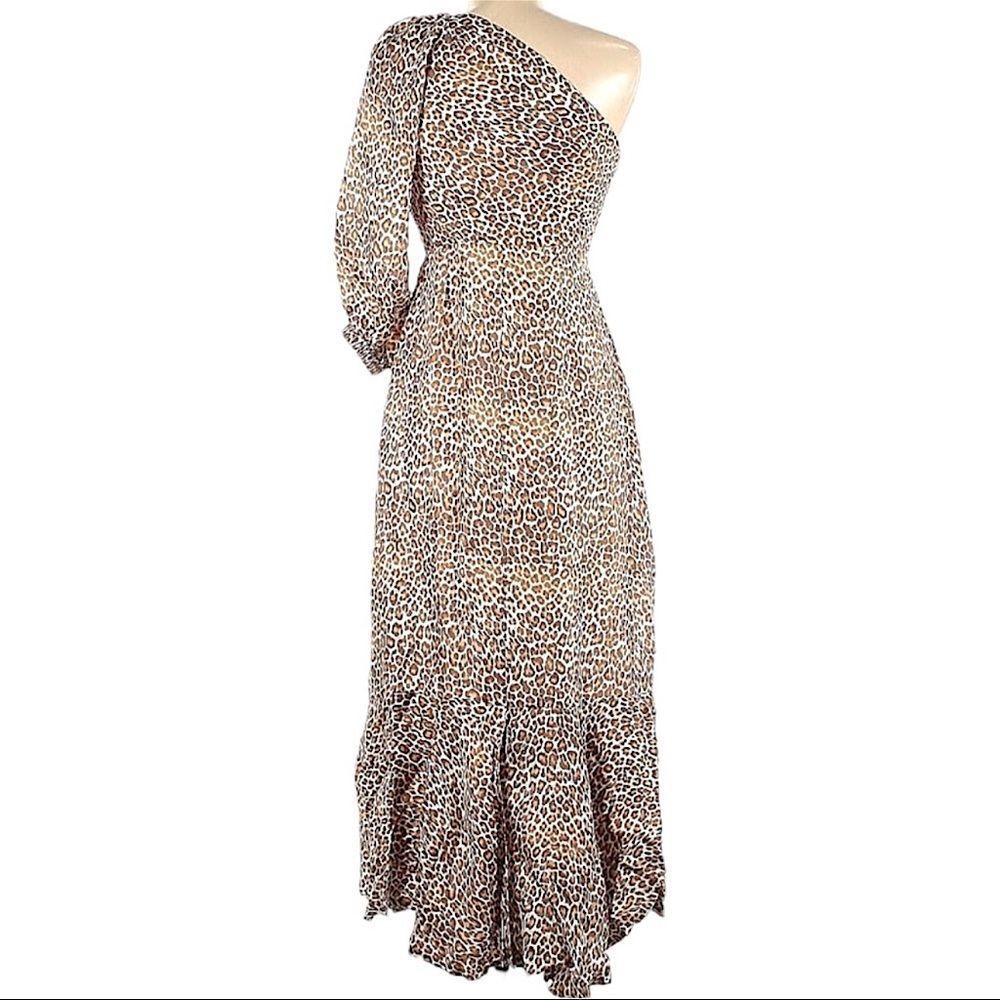 J. CREW One Shoulder Maxi Dress Leopard Print Maxi Size 8 • NEW WITH TAGS • - Picture 6 of 10